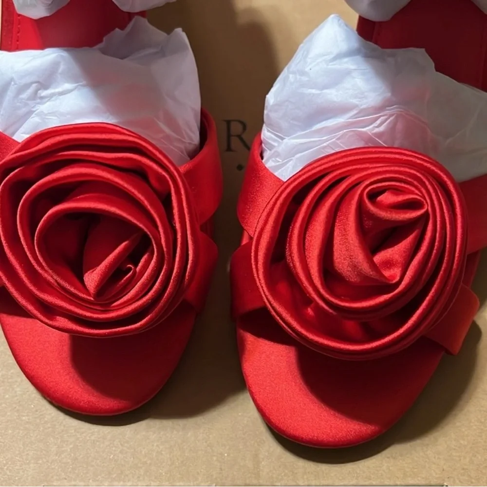 NWT J Crew Satin Rosette Heels